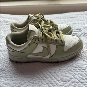 Nike Olive and White Low-Top Sneakers